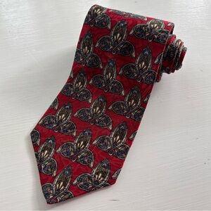 Gant Limited Edition Men’s Tie Red Geometric 100% Silk Made In USA 56” X 3.5”